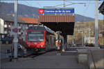 ABe 2/6 632 'Mont Soleil' steht in Tavannes abfahrbereit nach Le Noirmont.