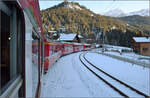 Versehentlich in Arosa, des Wetters wegen. 

Im Bahnhof Langwiesen. Januar 2026.