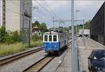 Das Blaue Bähnli BDe 4/4 38 durcheilt Bolligen.