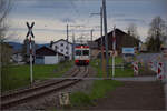 Be 4/4 8 der CMN, die heute TransN genannt werden will bei Ponts-de-Martel.