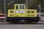 Ein Gmeinder-Rangiertraktor ist mit den Verschubaufgaben in Meiringen betraut, Tm 2/2 172 599.