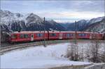 004/763598/abe-812-3507-benedetg-fontana-auf ABe 8/12 3507 'Benedetg Fontana' auf der Alp Grüm. Januar 2022.
