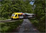 Abgesang auf die Taunus Elevated. 648 407 HLB VT207 am Bahnübergang Pionierweg zwischen der Saalburg und Köppern auf dem Weg nach Bad Homburg. Mai 2022.