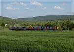 Abgesang auf die Taunus Elevated.

609 021 HLB VT21 und 609 002 HLB VT02 bei Wehrheim auf dem Weg nach Grävenwiesbach. Mai 2022.