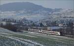 Neu ist dieser Mini IR am Bözberg mit den Mouettes RABe 523 509 und RABe 523 510.