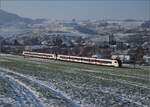 Neu ist dieser Mini IR am Bözberg mit den Mouettes RABe 523 509 und RABe 523 510.