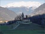 Kirche St. Cassian mit ungeklärtem Alter. Sils im Domleschg, Januar 2023.