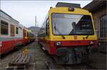 Der  kleine NPZ  der Montafonerbahn in Balsthal, Be 546 109. Januar 2023.