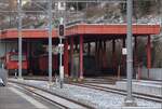 016-16/805234/unterstand-fuer-fahrzeuge-der-appenzellerbahn-in Unterstand fr Fahrzeuge der Appenzellerbahn in Herisau. Aufgrund des schlanken Anschlusses auf den RE der Thurbo, war nur ein Schnappschuss angesagt. Februar 2023.