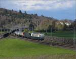 Nach einigem Warten kam wie vermutet der BDe 4/4 201 des Vereins Pendelzug Mirage mitsamt Anhang von Oensingen.