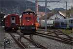 Einparken der historischen Wagen in Balsthal mit Bm 6/6 18505.