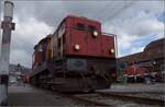 Einparken der historischen Wagen in Balsthal mit Bm 6/6 18505.