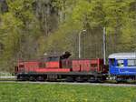 Bm 6/6 18505 mit den historischen Wagen der OeBB in der Äusseren Klus.