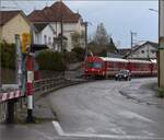 Steuerwagen Bt 712, geschoben von Be 4/4 654 der CJ in Saignelégier.