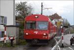 Steuerwagen Bt 712, geschoben von Be 4/4 654 der CJ in Saignelégier.