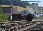 Öffentlicher Fahrtag auf der Emmentalbahn.

Die BSB Ed 3/4 51 rangiert in Huttwil. Juli 2023.