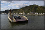 Die Pirouette der Loreley IV vor dem Anlegen in St. Goar spart eine ganze Menge Diesel. Juli 2024.