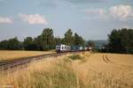 761 005-9 und 386 028-5 mit einem Elbtal Umleiter von Cheb nach Hof bei Unterthölau.