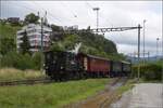 Fahrtag im Zrcher Oberland. Einfahrt von Ed 3/3 401 nach Bauma. Juli 2023.