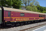 Der Rekospeisewagen der DR ist heute in Diensten der EFZ mit der Nummer WRge 45029.