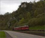 Die RVT-Fahrt zum Feldschlösschen.

Ae 3/6 III 10264 mit dem RVT-Zug unter der Vorbourg. April 2023.