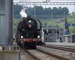 150 Jahre Emmentalbahn. 

141-R-1244 hat die Fahrt auf der RSHB-Strecke im Rahmen der grossen Emmentalrundfahrt zum Jubiläum beendet. Von hier wird es auf die HWB-Strecke gehen. Huttwil, Mai 2025.