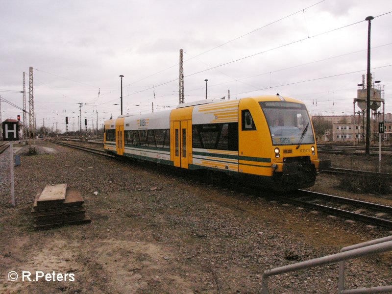 VT650.70 erreicht Frankfurt/Oder mit einer OE aus Bln. Schneweide. 07.02.08